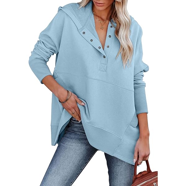 Dokotoo Womens Oversized Half Zip Pullover Sweatshirt for